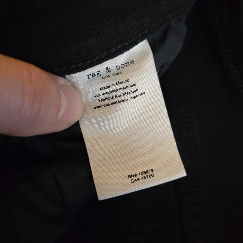 Rag & Bone sz 24 Nina High Rise Ankle Cigarette black jeans with frayed hem - Picture 6 of 13